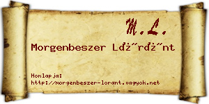 Morgenbeszer Lóránt névjegykártya